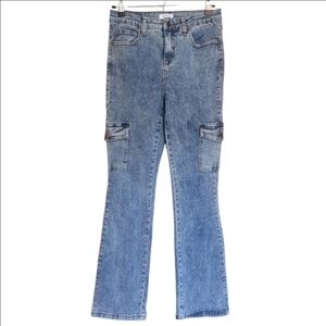 BLEU HIGH RISE CARGO STYLE DENIM BLUE JEANS SIZE 6